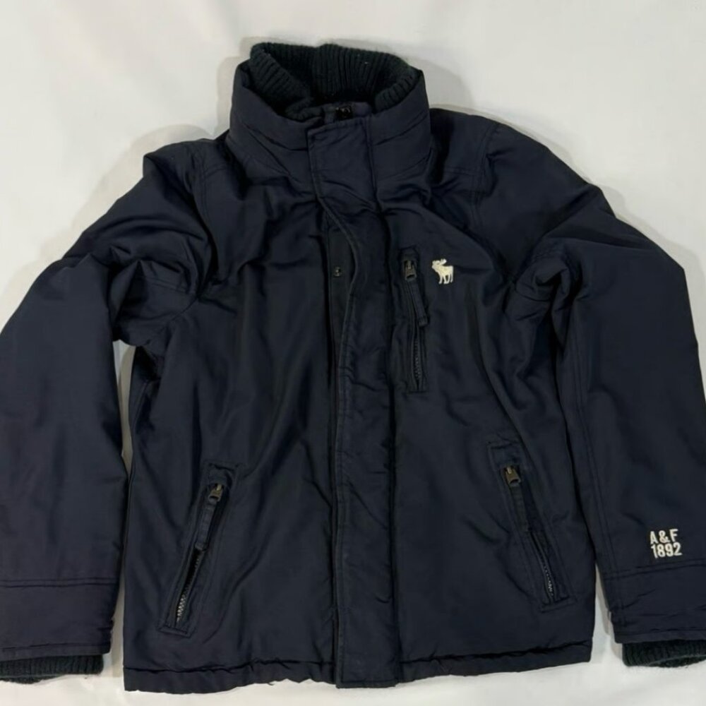 Men's Abercrombie & Fitch Bomber Jacket Navy Size X-Large